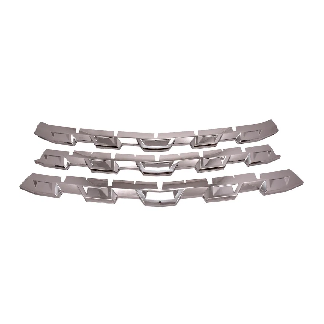 GI181 – COAST2COAST Grille Insert, Overlay Bar Style 3 Piece With Emblem Cutout Chrome Plated ABS Plastic